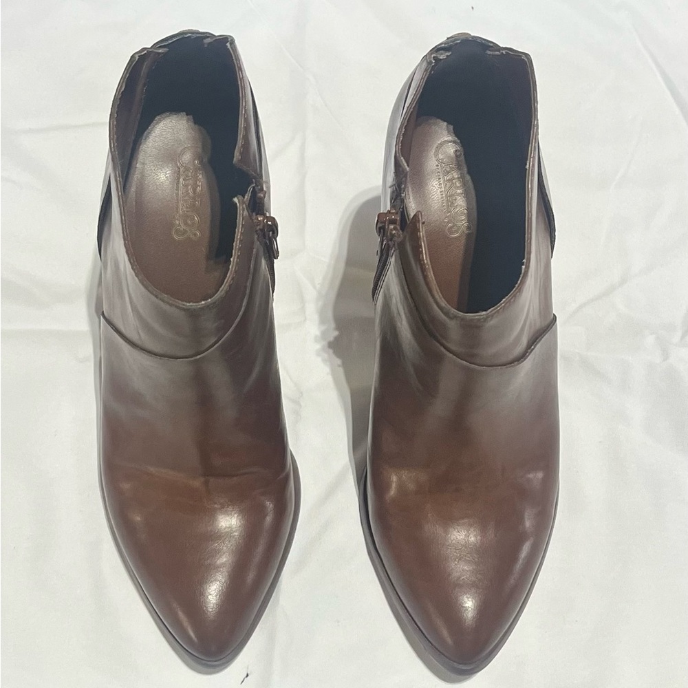 Carlos by Carlos Santana's Elegant Brown Leather Ankle Booties
